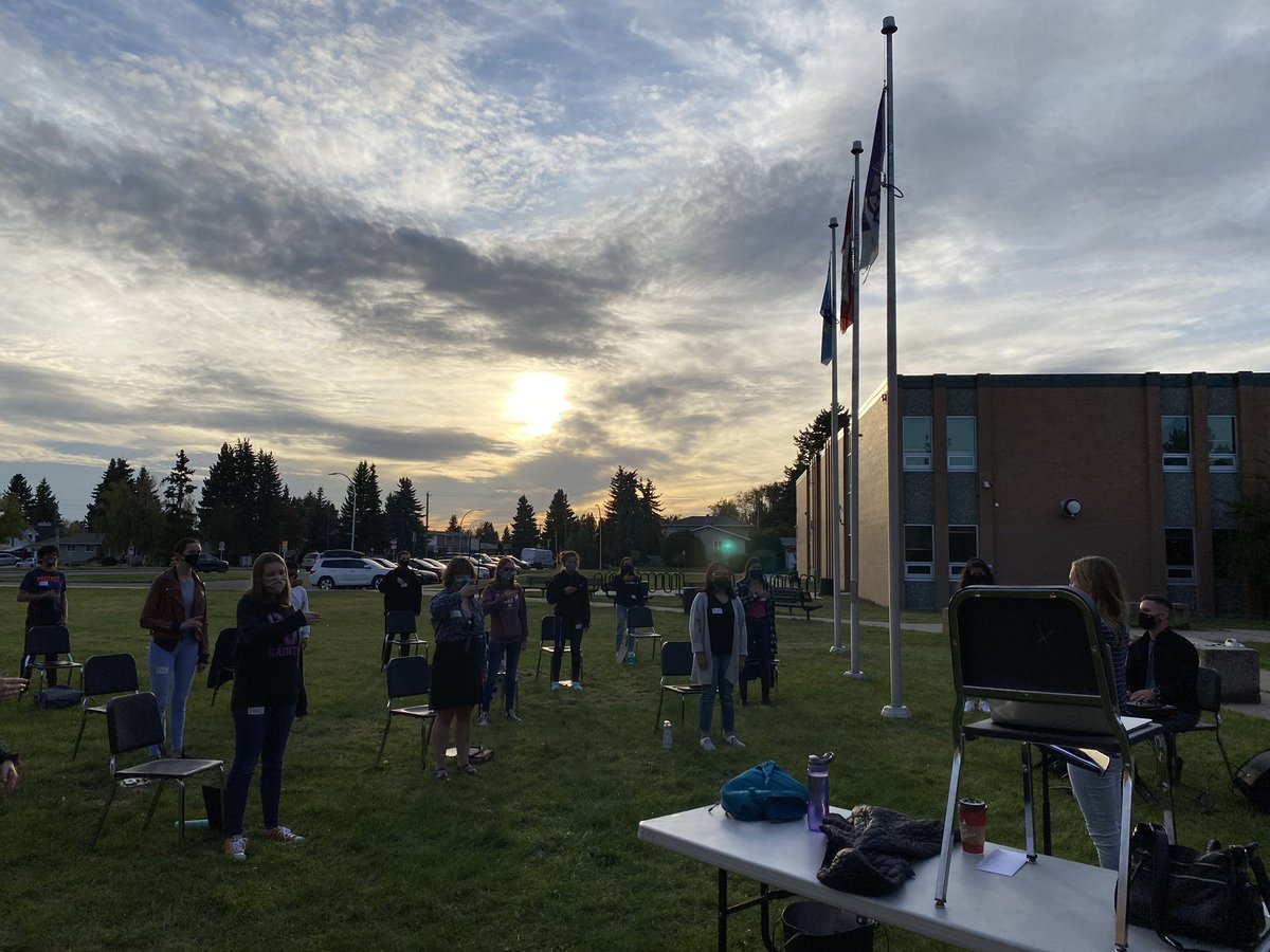 On Monday evenings, our All City Choir meets for rehearsals! Here they are taking advantage of the beautiful September weather!