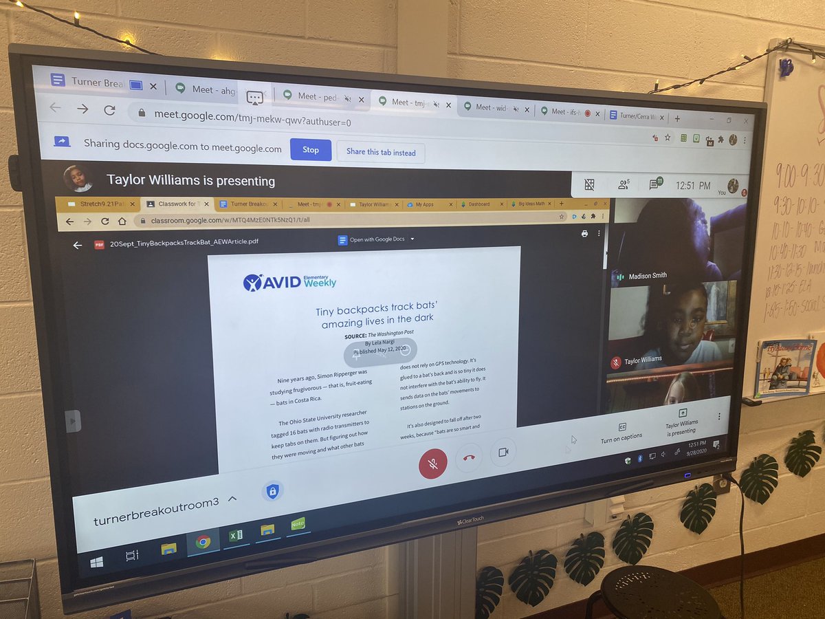 Way to go <a href="/MsTurner28/">Ms. Turner</a>! Her students are engaging in breakout rooms for the first time today to discuss the main idea of an article they are reading. She has student leaders leading each of the breakout rooms, and they are ROCKING this!!! <a href="/PontiacElem/">Pontiac Elementary</a>