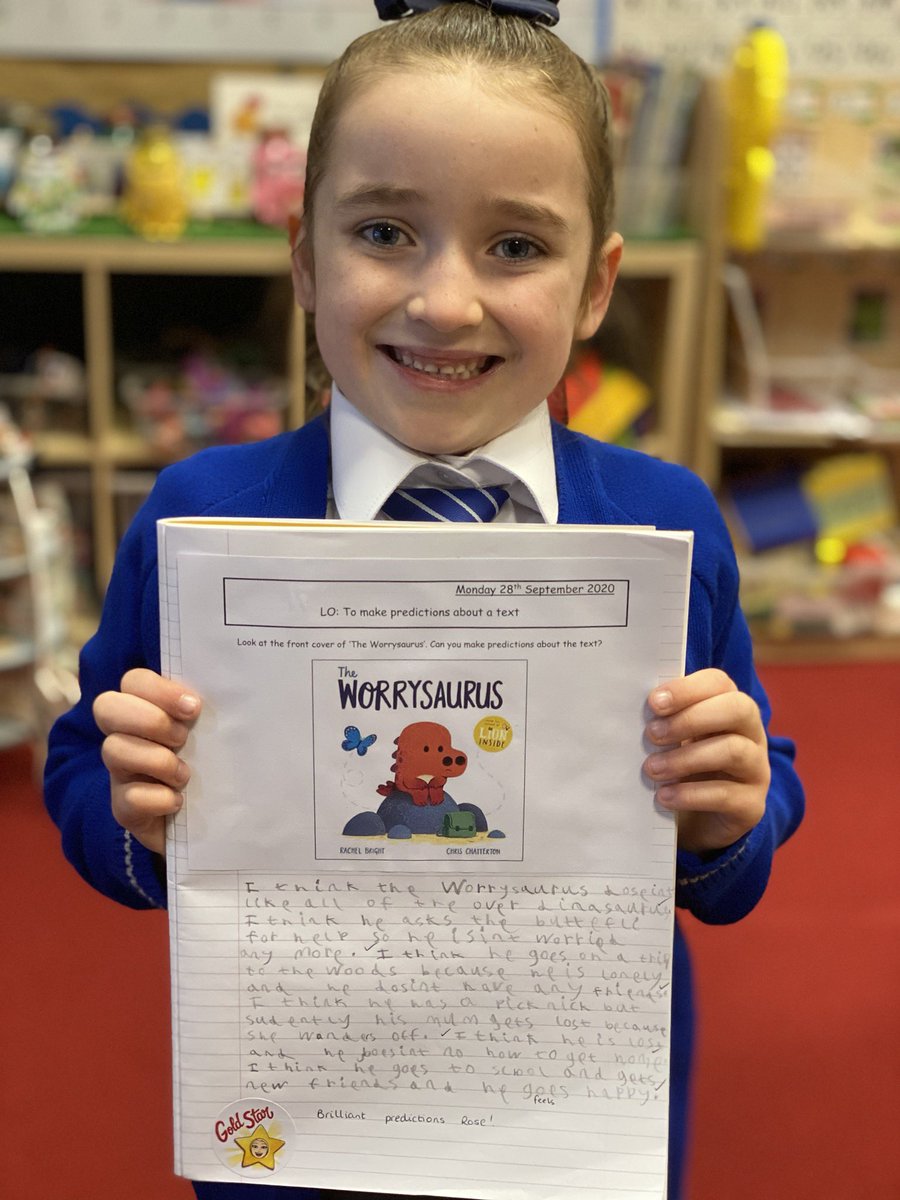 INACTIVEStAl's tweet photo. Cardiff started learning about #TheWorrysaurus today by @RBrightBooks and a little Worrysaurus appeared in our classroom! The children made predictions about the story and tried so hard with their writing. We can’t wait to find out what happens! 🤩 #Year1 #Year2 #WorkingHard https://t.co/Shrakc6hdw