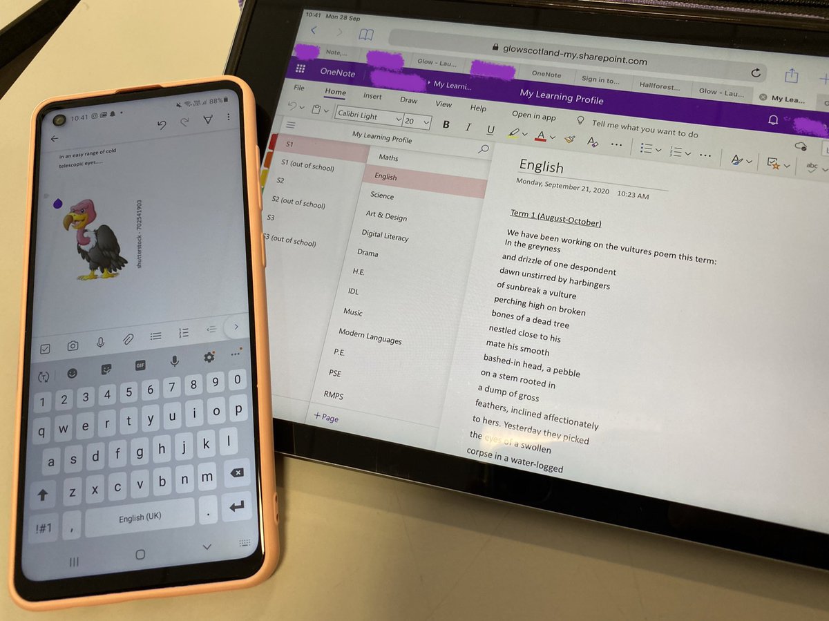 kemnayidl's tweet photo. S1 and S2 pupils are working on their #learningprofile. @msonenote enables photos of the work that we are most proud of to be stored alongside our comments. Next week we will identify the improvements we will focus on next term #successfullearners https://t.co/Z36pkXyv1P