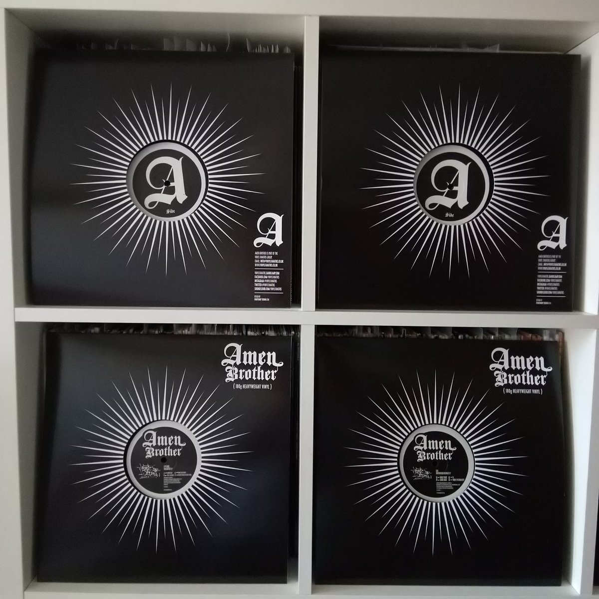 Amen Brother vinyl have arrived &amp; Ill be putting them up on the website this Friday <a href="/7pm/">Huong Le</a>. The first 2 releases are from DJH and X-Plode. Featuring their tracks from the 'Hardcore Lockdown' album alongside DJH's 2020 remix of 'Petruccio' and X-Plode's 2020 remix of 'Watch This Go'