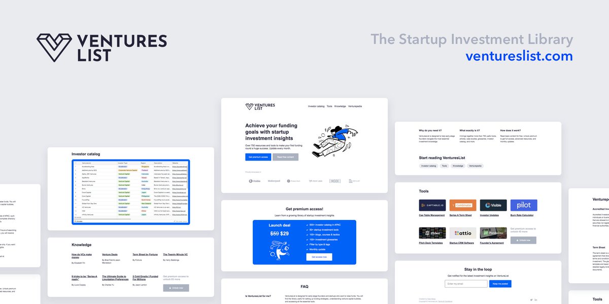 felix12777's tweet photo. #LAUNCH / #T30 - Submitted @makerpad 

Completed a marathon 🤟

VenturesList: Startup Investment Library [LIVE]
✅ 500+ investor catalog
✅ 100+ resources
✅ 100+ glossaries
✅ 50+ tools

🧐 Get access NOW: https://t.co/ZeYDtXxvav

🗳️ Vote: https://t.co/pxXLCOPrCn

#nocode @carrd https://t.co/7FbtPvmTe8