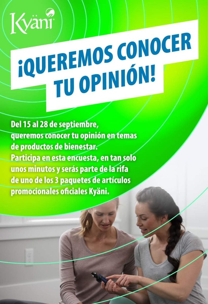 Ayúdanos con una breve encuesta, todo es para seguir creciendo juntos: surveymonkey.com/r/HGM9L5B Muchas gracias familia Kyäni.