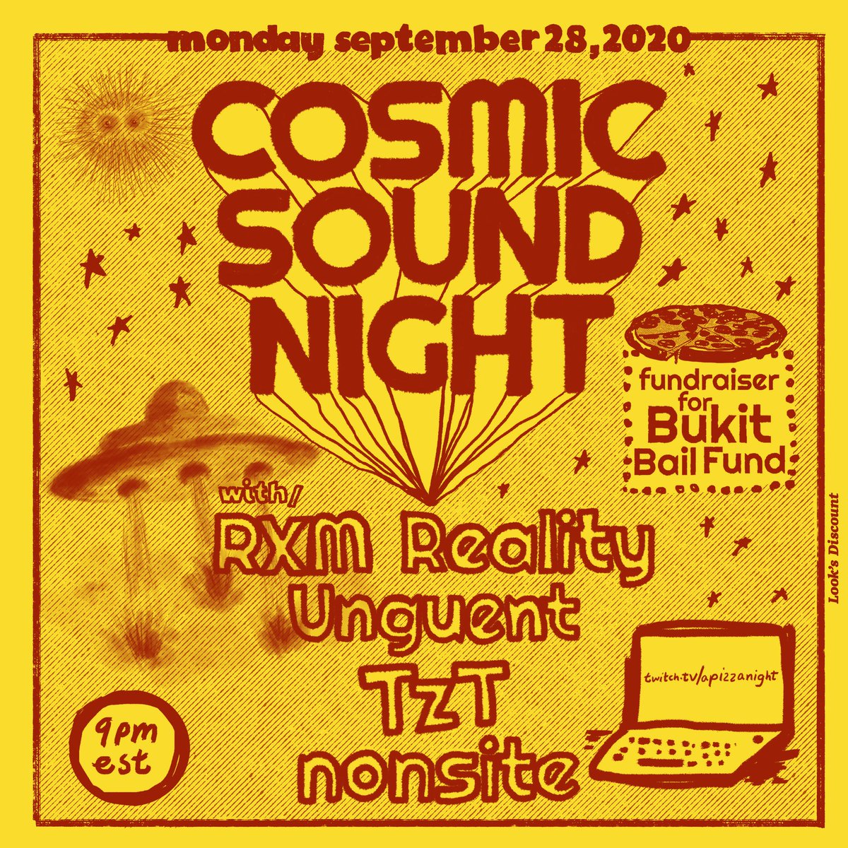 HausuMountain's tweet photo. PIZZA NIGHT - Block off your Mondays!

TONIGHT 9/28- @rxmreality headlines an amaze friend bill 

NEXT WEEK 10/5 - HAUSU NIGHT!

featuring:

Pepper Mill Rondo
Potions
@SarahSquirm 
@killalters 
Moth Cock

Fundraiser stream party for Chicago HOPES for Kids! https://t.co/qHQSumeJ38
