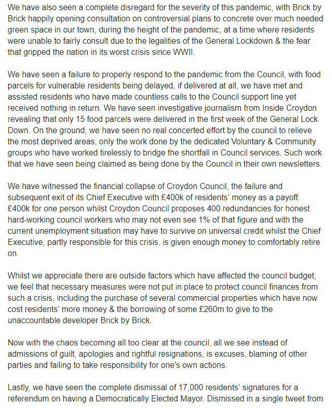 OURNARA's tweet photo. Tonight @yourcroydon
 debates a motion of No Confidence in @CllrTony.

We must take action to protect Croydon &amp; to help rebuild our Borough.

New Addington Residents' Association Supports this motion.

Please see statement attached.

@cllrjperry
 #croydonincrisis #CroydonLive https://t.co/WHJEmwXEct