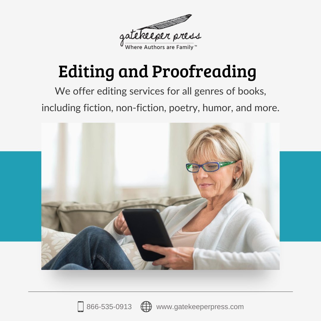 Whether you need a proofread, a copy edit, or a developmental edit, we can take care of all of your editing needs. 🚀

👉 Schedule a free consultation today. Visit gatekeeperpress.com