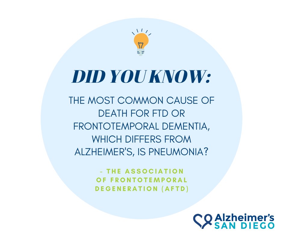 AlzheimersSD's tweet photo. This week’s fact is in honor of #FTD Awareness Week. To learn more, read local advocate Wanda Smith’s story and find her top tips and list of resources at the bottom of the page >> https://t.co/88xPesQoDq #FactFriday #Frontotemporal #Dementia https://t.co/Cm9RT1aWPS