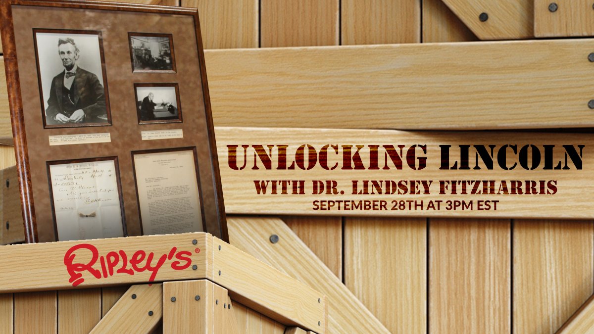 Don’t forget! Today, at 3PM EST, we’re taking a closer look at Ripley’s latest acquisition—a two-inch tuft of hair taken from the head of former-president, #AbrahamLincoln. Join us on #Facebook or Twitch with @DrLindseyFitz! #UnlockingLincoln
https://t.co/kX5UlAre7y https://t.co/VEGATiKBJf