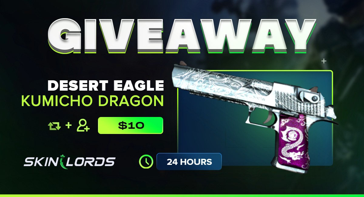 SkinLords's tweet photo. Desert Eagle Kumicho Dragon 24H GIVEAWAY!

✅ Retweet
✅ Follow us
✅ Claim a free bonus: https://t.co/YFegDNAiWq
✅ Tag a friend

Winner picked in 24 hours! Good luck! #csgogiveaway https://t.co/lM52OZZz6y