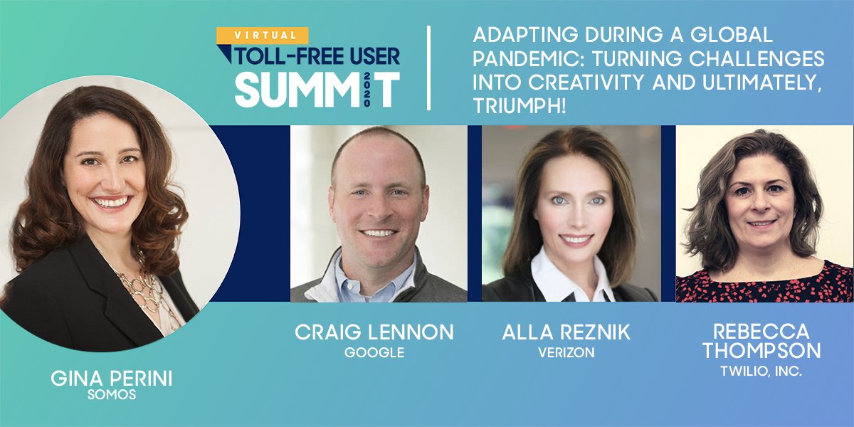 The pandemic isn’t over because you’re over it – Which is why we must adapt to present needs and pivot to long-term priorities. Somos’ @Gina_Perini and influencers from <a href="/Verizon/">Verizon</a>, <a href="/Google/">Google</a> &amp; @Twilio discuss telecom’s future and more at #TFUS20. Learn more: tollfreeusersummit.com