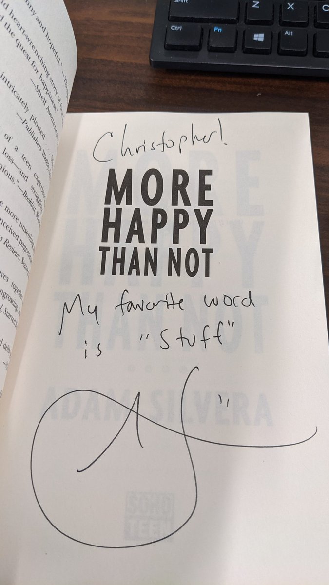 ChristopherLehm's tweet photo. #MoreHappyThanNot by @AdamSilvera came today! I can't wait to read it! @BookSoup https://t.co/TtMOpuFyWd