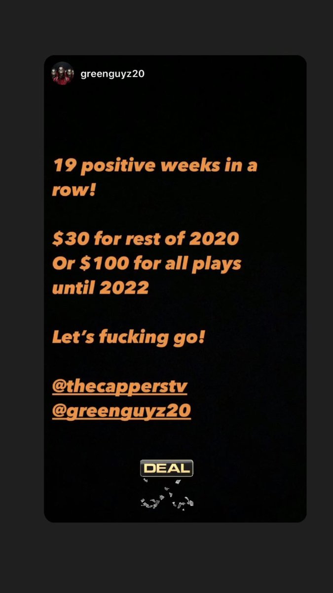 CappersTv's tweet photo. @guyz_green @guyz_green  A DEAL OF A LIFE TIME DM THEM NOW 💸💸💸💸
#gamblingtwitter #sportsbettingadvice #sportsbets #MLBPlayoffs #NBAPlayoffs #LakeShow #LakersvsHeat #TomBrady #LeBron #HEATTwitter https://t.co/9ahmzN7qXd