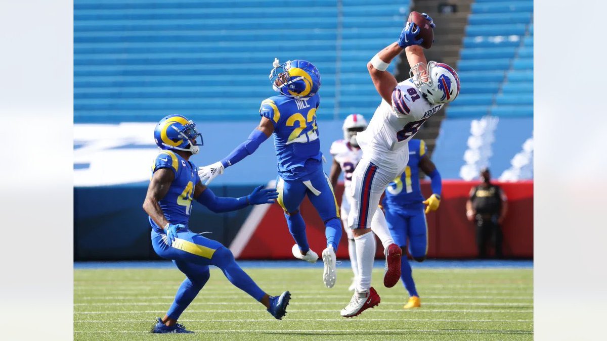 A photo of Josh Allen’s first and only interception thrown through three games: