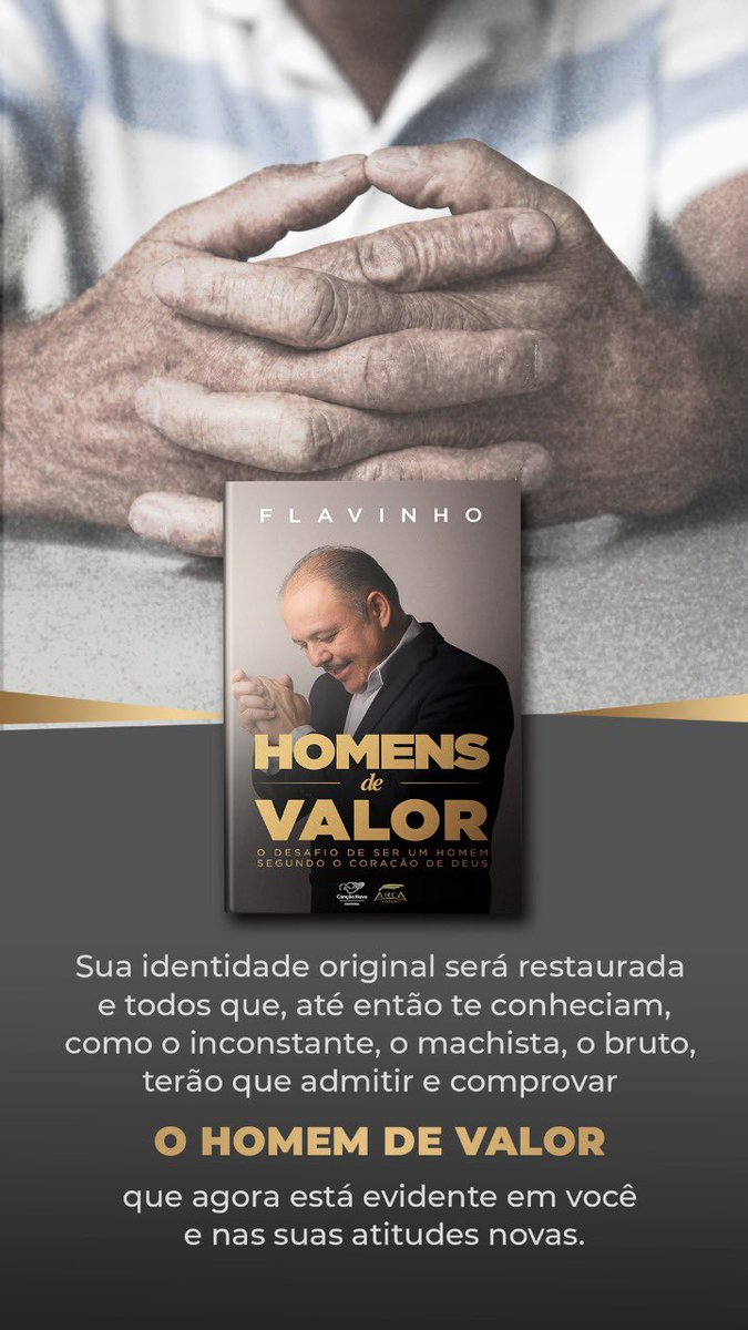 flavinhocn's tweet photo. HOMENS DE VALOR Este livro tem impactado milhares de vidas e já está na segunda edição! Garanta já o seu acessando https://t.co/bw2XDGW2hy ou ligue 012 3186 2600.
#homensdevalor #flavinhocn https://t.co/0xdQ68u7Or