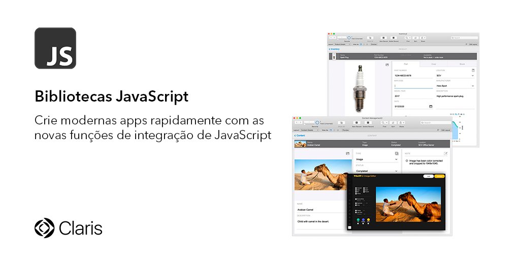 claris_pt's tweet photo. Com a Plataforma #FileMaker19 use bibliotecas #JavaScript existentes ou crie códigos personalizados para incorporar diretamente mapas, gráficos animados, visualização de dados e muito mais em seus aplicativos. Mais informações: https://t.co/otVx3nIfgx.💡👨🏼💻 #Claris #FileMaker https://t.co/sg4TjYq0pc