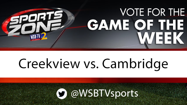 Should <a href="/WSBTVsports/">WSB-TV Sports Zone</a> cover <a href="/FtballAtTheView/">Creekview Grizzly Football</a> vs. <a href="/CambridgeBears/">CambridgeBears</a> as the Game of the Week on Oct. 2? 
Each RT is 1 vote.
More info here: 2wsb.tv/highschoolfoot…