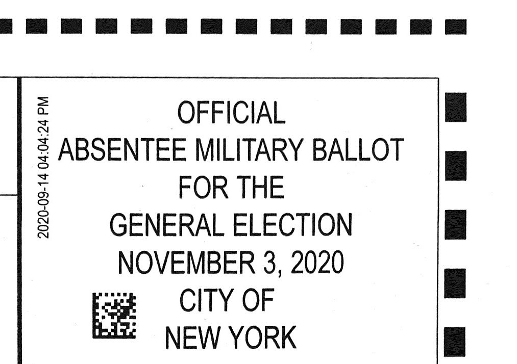 Note: absentee ballots say “Official Absentee Military Ballot” in the top corner. This is the correct ballot, even if you are not serving in the military.