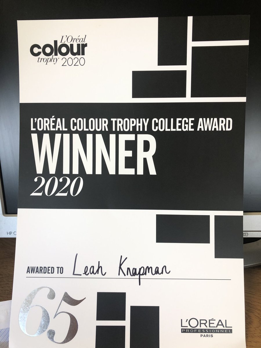 annepickering's tweet photo. In the post and left on my desk this morning was Leah Knapmanโs certificate as the LโOrรฉal colour Trophy college award winner. I am so proud.๐คฉ๐คฉA fantastic achievement .@CheshireCollSW @lorealprouk @cityandguilds #excellence #hairdressing #creativecolour #advancedskills https://t.co/bihlsvSmJY