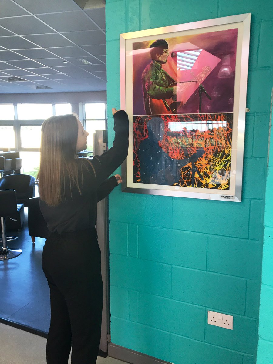 LornshillCA's tweet photo. As part of the Saltire Award senior pupil Ellie Burns is celebrating success by refreshing the artwork around @Lornshill @LornshillCafe @kyleblain_art #celebratingsuccess https://t.co/NTaD4uA2I8