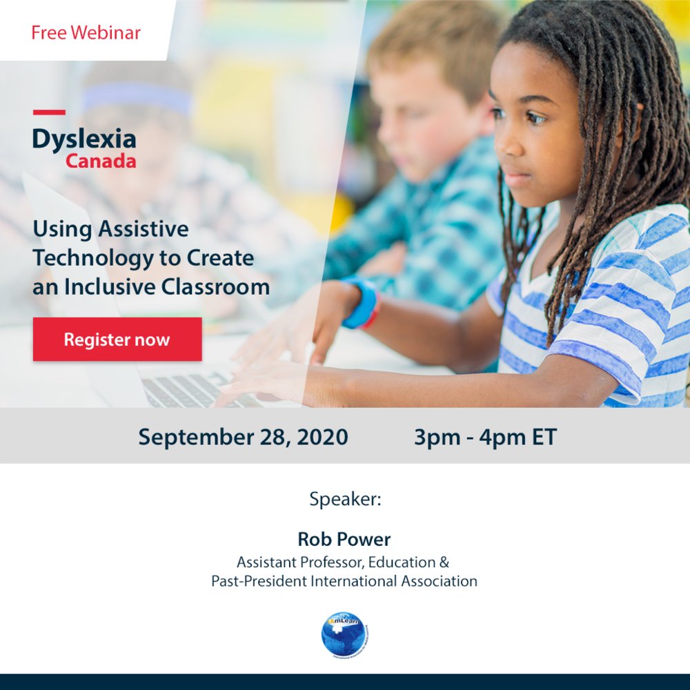 dyslexia_canada's tweet photo. It's not to late! Join us now for our latest webinar -Using Assistive Technology to Create an Inclusive Classroom. #Dyslexia #assistivetechnology #dyslexic #OnInFive
https://t.co/8spGZAvwZj https://t.co/7nckInOOSj