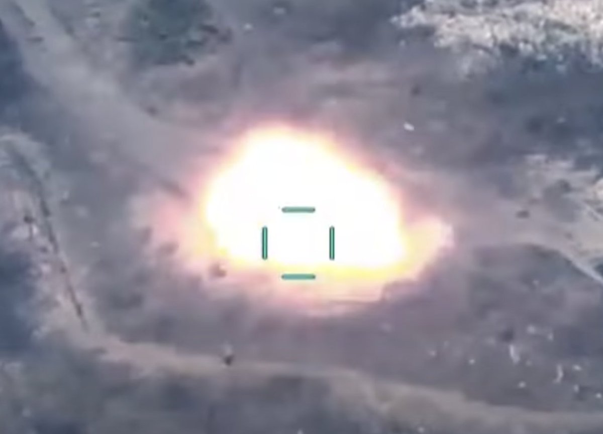   #Update Azeri TB2 drones destroy an Ural truck, resupplying a D-30 artillery piece as well as another active (and yet fully blind) SA-8 air defence system. https://www.youtube.com/watch...