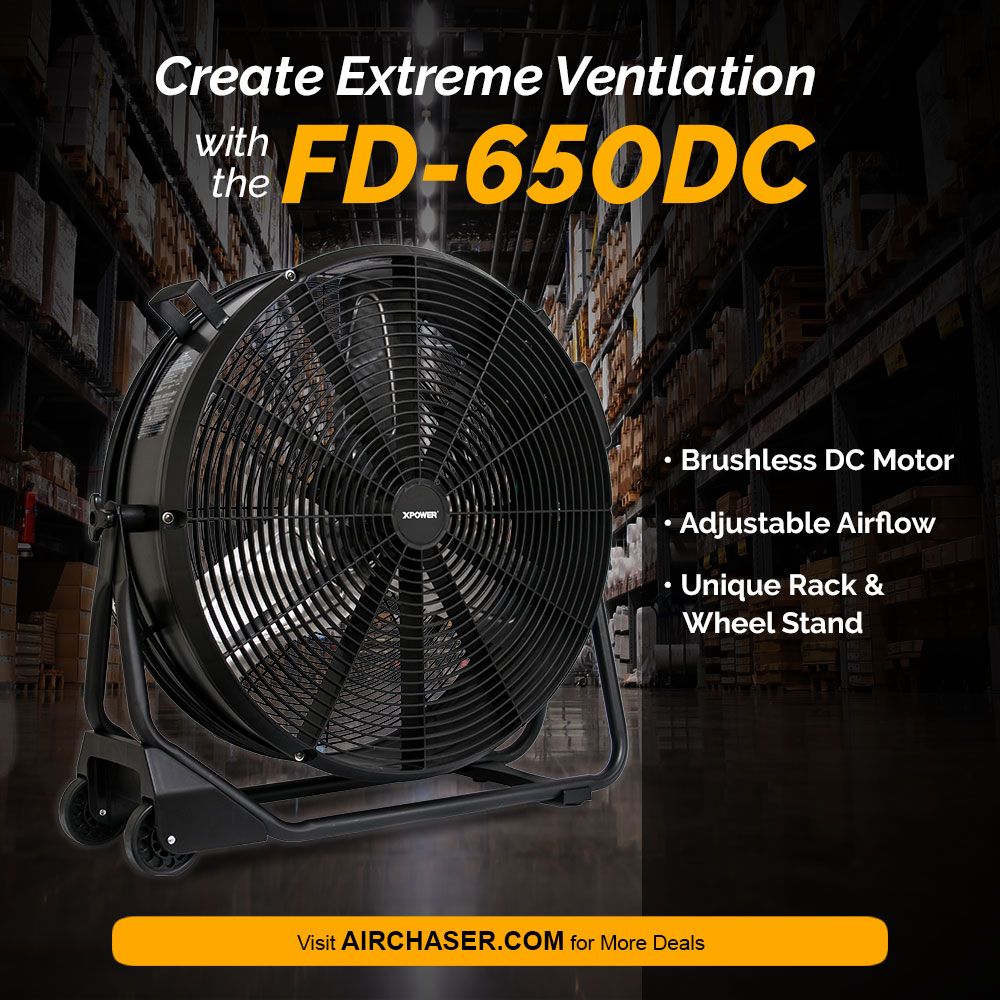 airchaserinc's tweet photo. Ventilate like a professional with the FD-650DC Drum Fan. With wheels and an adjustable rack stand for easy mobility, this unit can ventilate large space applications while only drawing 1.8 amps of electricity! Give us a visit at https://t.co/ztdWBw6udH to learn more!

#drumfan https://t.co/8xVVUU6Vf7