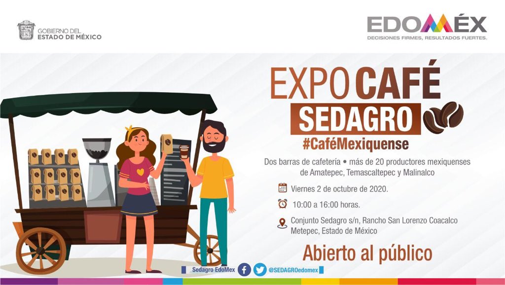 El café ☕ forma parte del extenso abanico de la producción agrícola del #Edoméx. La @SEDAGROedomex te invita a la primera edición de la #ExpoCaféEdoméx, en la cual más de 20 cafeticultores expondrán sus mercancías y podrás degustar de esta deliciosa bebida.
#CampoFuerte