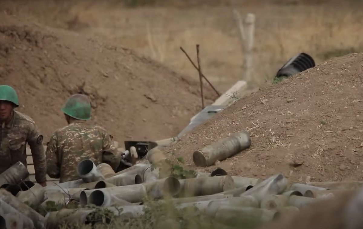  #Update Armenian forces firing D-30 (2A18) artillery pieces, which I never saw so deeply dug into the ground.Of course, this is Soviet technology from the 70s as well.