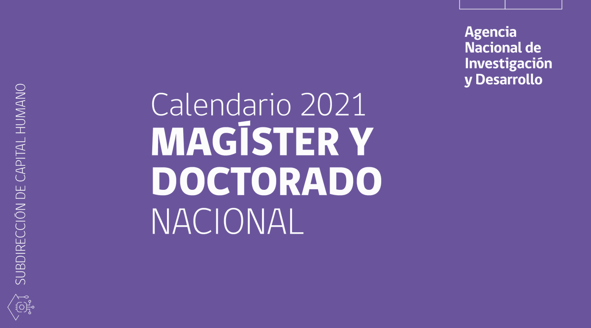 Ya están publicadas las fechas de los próximos llamados de Becas Nacionales de Doctorado y Magíster 2021. 
Puedes revisarlas aquí: anid.cl/ejes-estrategi…