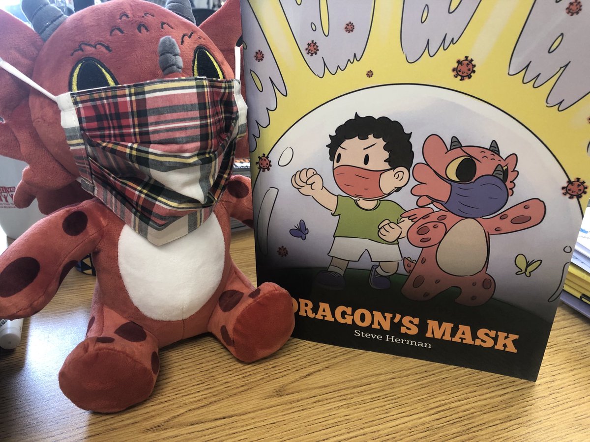 HealthyKHarris's tweet photo. My Dragon Books by Steve Herman have been a fun way to teach my K-2 Ss. Here is the one on mask wearing. I loved finding a mask for my Diggory Doo dragon stuffy. The Ss loved it! Check out https://t.co/RWfl1Qk0ky https://t.co/aJbl0eb9nm