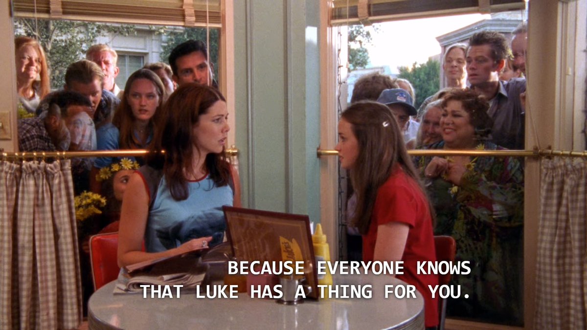 stars hollow shipping luke and lorelai is one of the funniest things on this show PLEASE  #gilmoregirls