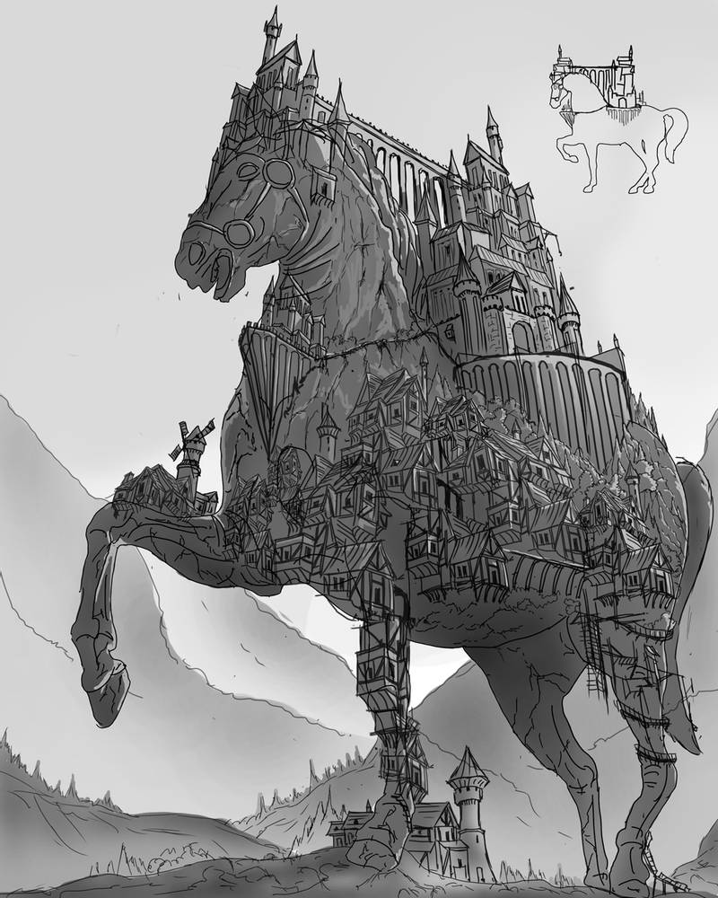 From sketch to epic finished artwork, follow along with the artist as they add detail and polish.

🎨  "New Kingdom" by panjoool on #DeviantArt! 
#FantasyArt #EnvironmentalArt 