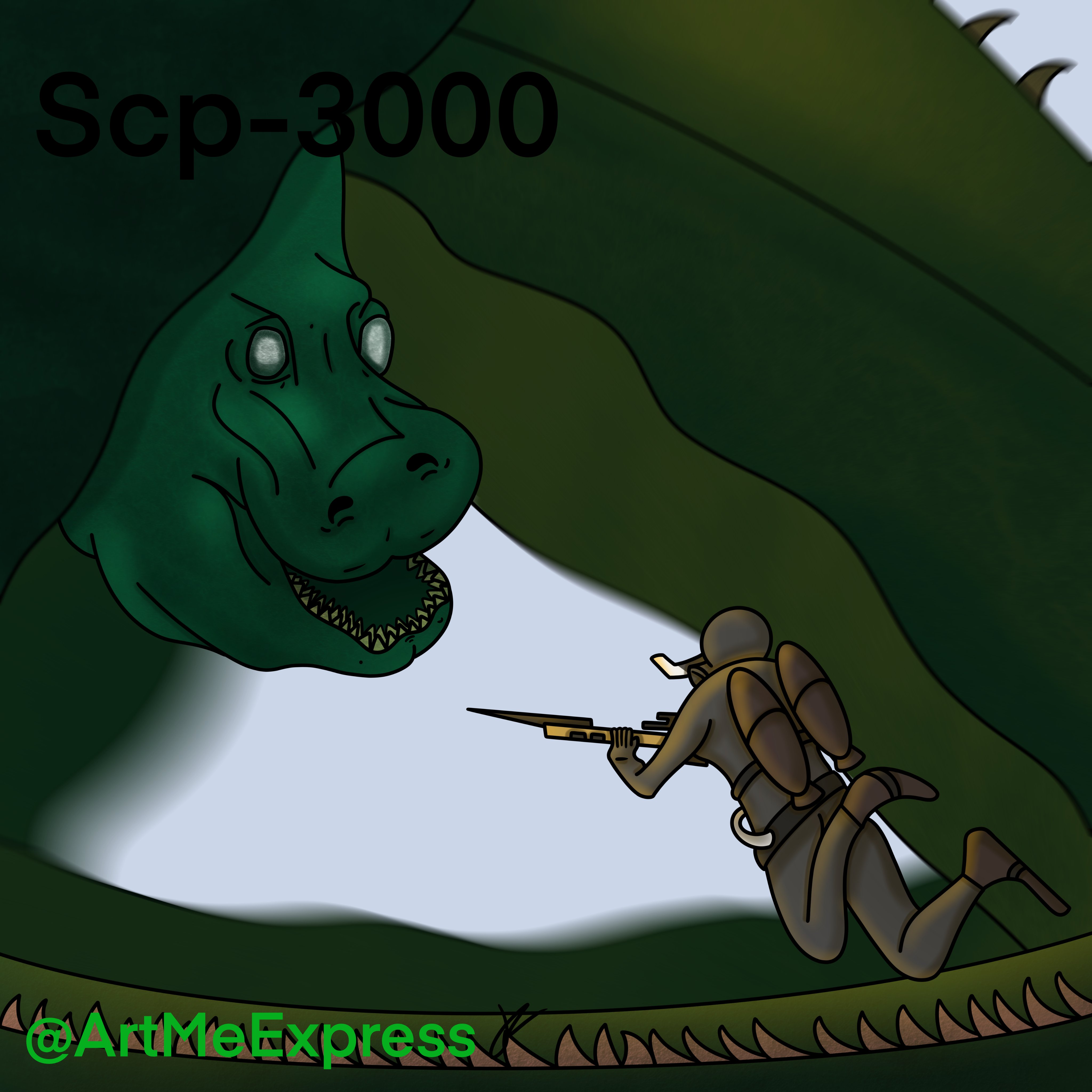 Aurora Dragonback 🐷🎗 on X: I love listening to SCP stories, this is SCP- 3000, Anantashesha. #SCP #scp3000 #gianteel  / X