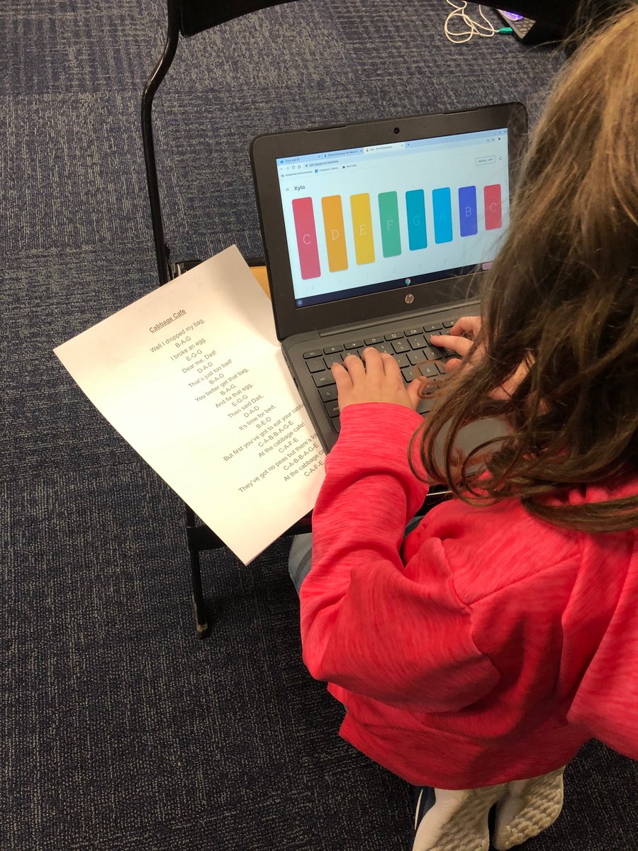 rocks_trinity's tweet photo. Trinity East is back at it! Fourth grade is writing out notes on the treble clef staff and then playing their music on a virtual xylophone! Great job Fourth Grade! https://t.co/uVGn7iyUry