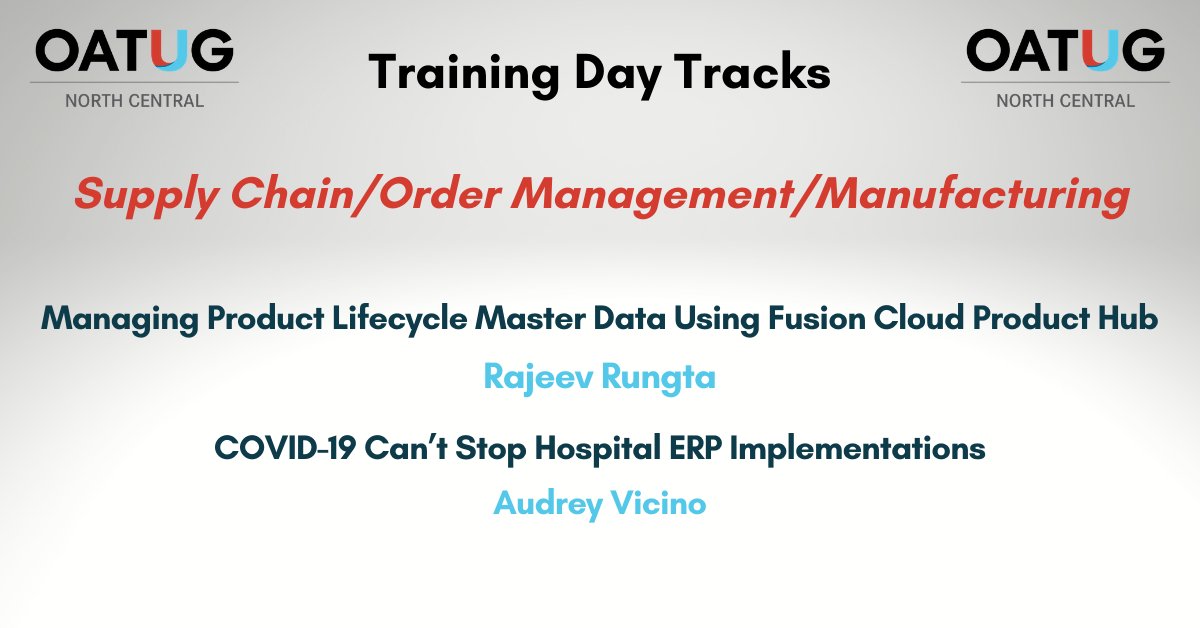 Join Rajeev Rungta &amp; Audrey Vicino for their presentations at #NCOATUG2020. All sessions for Training Days are Live with the speakers, &amp; you have opportunities to ask questions. Find out more about these sessions &amp; register lnkd.in/e8PHwtR #oatug #ncoatug #oracle