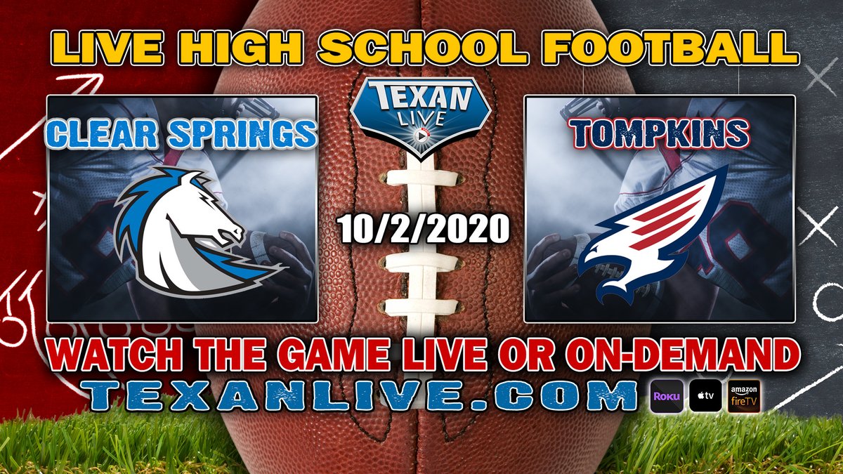 WATCH THIS GAME LIVE  
Tompkins vs Clear Springs
Friday 10/2/2020
Coverage begins at 7:30pm
For the Live Link click here: bit.ly/369WjBE

<a href="/othsfalconfb/">Katy Tompkins HS Football</a> <a href="/ClearSpringsFB/">ClearSpringsFB</a> <a href="/HoustonChronHS/">Houston Chronicle High School Sports</a>  <a href="/abc13sports/">Houston Sports</a> <a href="/joeagleason/">Joe Gleason</a> @BobSlovak13