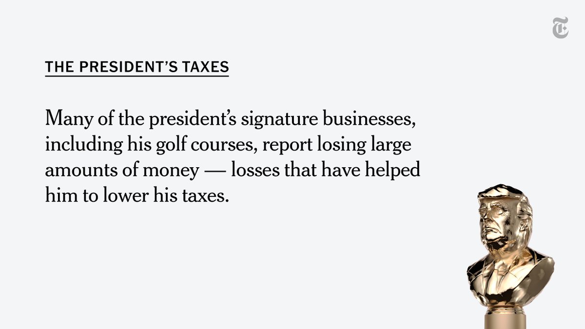 Trump’s unprofitable companies serve a financial purpose: reducing his tax bill.  https://nyti.ms/36gD5KK 