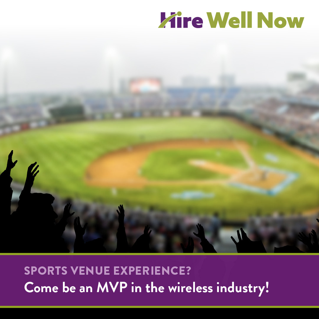 Hirewellnow's tweet photo. If you’ve worked in admissions or customer service at a sports venue, you’ve got what it takes to be a champion in the fast-paced wireless industry. Join our winning team to get the inside track on over 1,000 great sales opportunities! https://t.co/QN5BE3LuOB https://t.co/B1Fou1AMsH