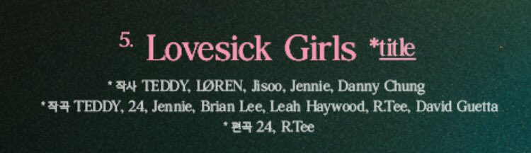 tuesday, 29 sept 2020:GOOD MORNING TO  #JISOO &  #JENNIE OMG REMEMBER WHEN CHICHU SAID SHE RLY TOOK A PART IN IT??!SHE WROTE A SONG WITH HER JENDEUKIE YALL!!! AND LOVESICK GIRLS HAVE GUETTA ALSO AND MANY MORE WOW.  #BLACKPINK