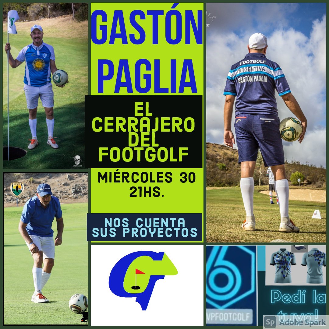 InfoFootgolf's tweet photo. Gastón Paglia en #6VPF #Footgolf 
Miércoles 21hs.
Por Zoom https://t.co/hG03DKeftu