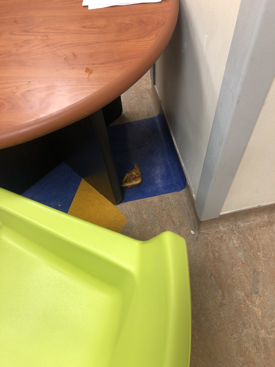 Every FUCKING DAY I find half a grilled cheese on the floor after my patient said they ate it but OBVIOUSLY THEY DIDNT