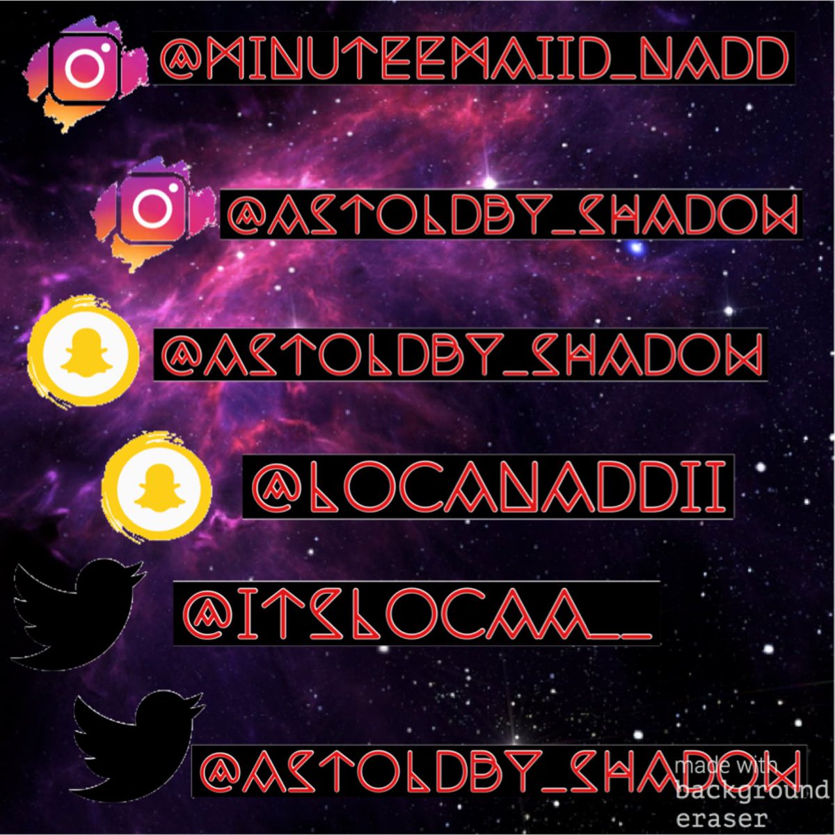 AsToldBy_Shadow's tweet photo. Our Social Media Handles https://t.co/qrm3GIJkEu