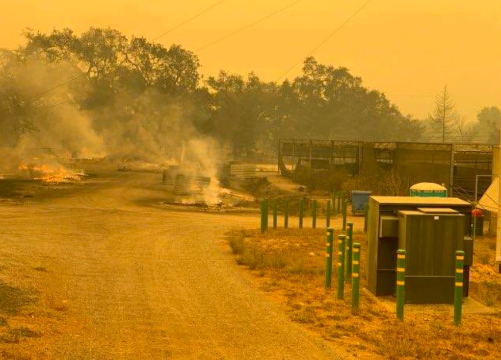 I can report that NovoVine and Sugarloaf Custom Crush are OK. About $300k in damage at NovoVine. They're located on Sonoma Hwy/Hwy 12 across from Oakmont Gardens. 

Pic courtesy of NovoVine. 

#GlassFire #GlassIncident