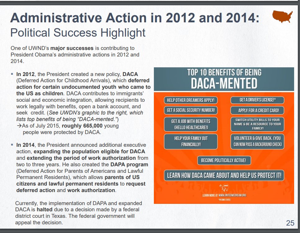 United We Dream Movement - UWDM - aka the start of the Dreamers. Led by Carlos Saavedra (who now runs Momentum) and mentored by Obama's 2008 election organizer Marshall Gantz.This Dreamer organizer even got to meet Obama! https://www.unboundphilanthropy.org/sites/default/files/UWDN%20Case%20Study%202015_Final%20for%20Public%20Dissemination.pdf