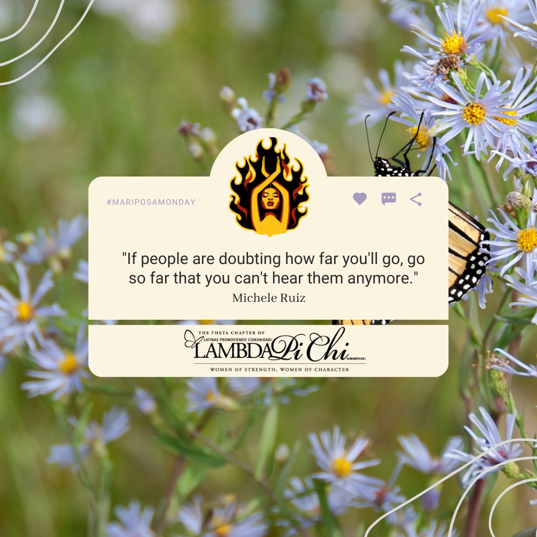 Theta_LPC's tweet image. With the semester in full swing and midterms starting soon, we wanted to start this week off with a reminder that you are more than capable and can succeed in anything you put your mind to!
•
•
#MariposaMonday #Poderosa #Womenofstrength #Womenofcharacter