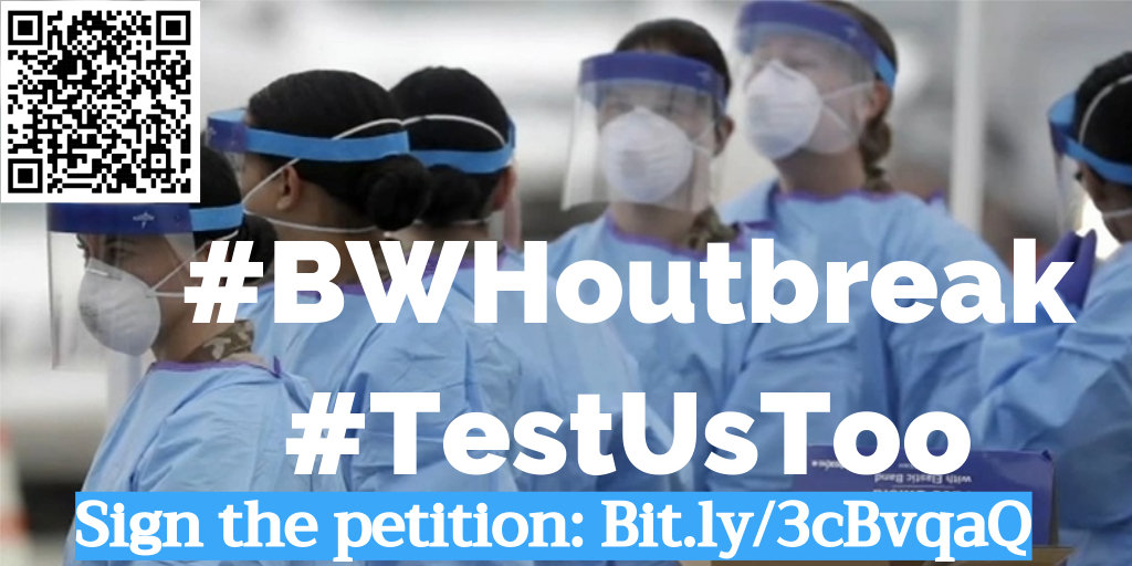 rose_m_olson's tweet photo. Over 40 staff &amp; patients @BrighamWomens contracted Covid-19 from asymptomatic staff. 

Despite working in tight quarters with sick patients, health workers are not routinely tested for Covid.

We are asking hospital leaders to enact universal screening and #TestUsToo #BWHoutbreak https://t.co/gYLGr1NbBP