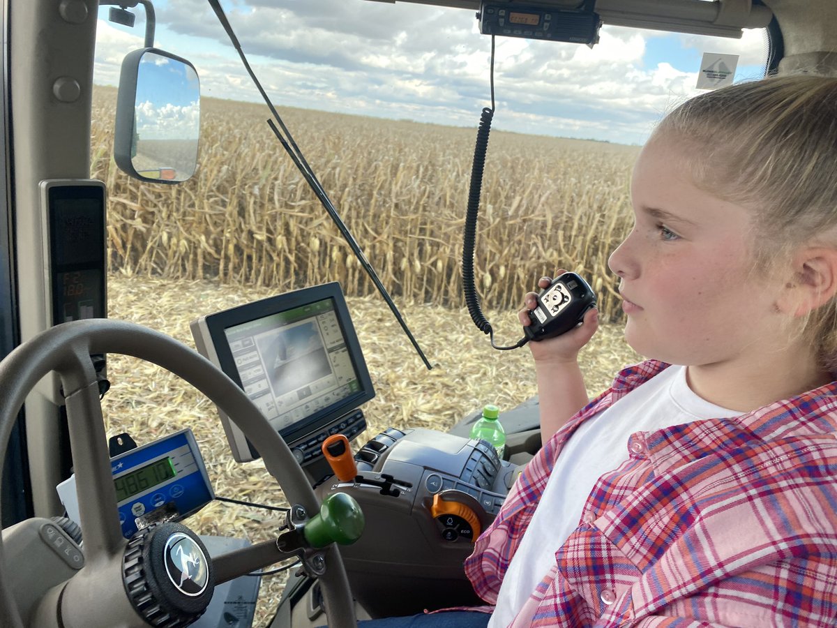 Auger wagon driver in training. #girlboss