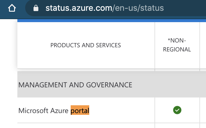 ymarni's tweet photo. @Azure  portal is down. Why does the status page not reflect the same?? @AzureSupport  #Azure https://t.co/FzuJ9vunVT