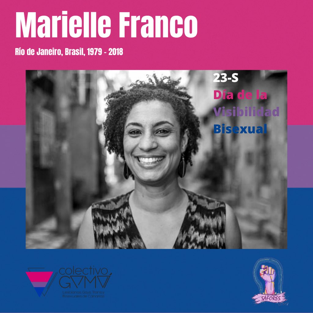 saforesgama's tweet photo. En lugar de mujer, mujer negra, bisexual.(...)De todas estas representaciones aprendemos, conocemos y estudiamos más”-
Marielle Franco

💥 Mujer negra, pobre, bisexual y activista por los derechos humanos. Hoy inspira a quienes alzan la voz contra la injusticia y por la libertad. https://t.co/zDnkyTvAeq