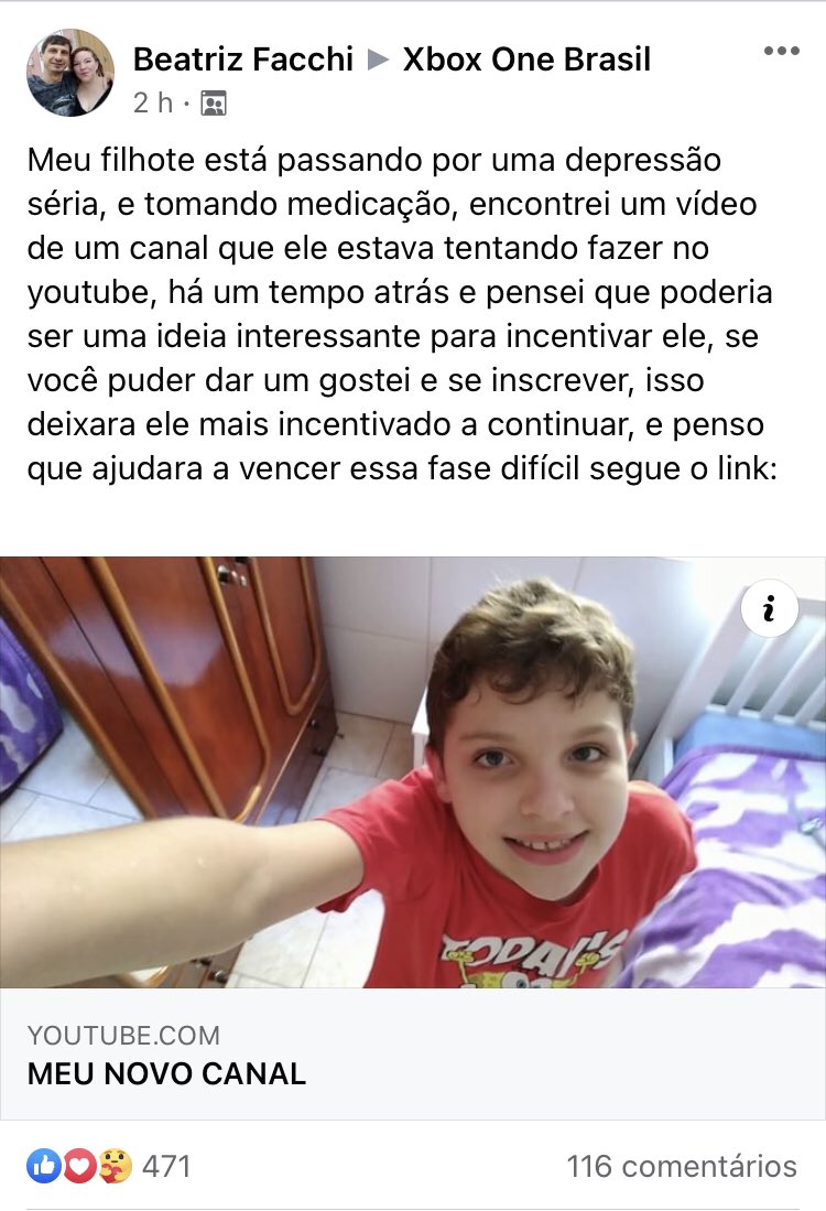 schefferisaac's tweet photo. 👉🏼⚠️ Galerinha do Twitter, peço a ajuda de vocês que ficam aqui apenas curtindo meus tweets, pra que ajudem esse rapaz, filho da Bia
O guri não tem nem 12 anos e ta com depressão por conta dessa quarentena, se cada um poder se inscrever seria MUITO LEGAL!

https://t.co/u9wWTV2mb0 https://t.co/x7DxAS7tWX